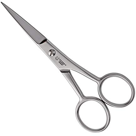 Otto Herder Manicure Bartschere aus Edelstahl 11,5 cm, Präzision, Mikroverzahnung, Rostfrei, Für Bart- und Nasenhaare, Profi-Qualität