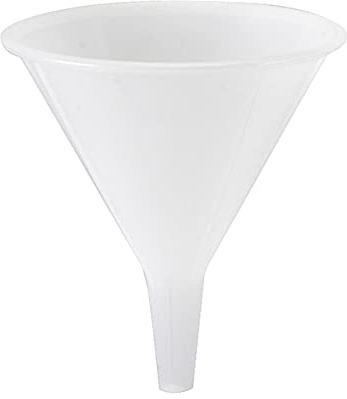 Hutzler 8 oz Plastic Funnel, Natural, Clear Plastic, Food Safe, BPA Free, Heat Resistant Polypropylene