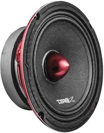 DS18 PRO-X6BM PRO Series - Altoparlante midrange da 16,50 cm, 250 Watt RMS, 500 Watt max 8 ohm con ogiva rossa, tutta voce - set da 1