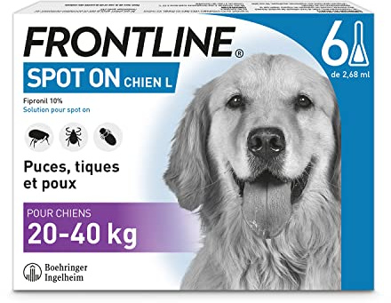 FRONTLINE Spot on Grand Chien L de 20 À 40kg 6 pipettes