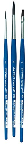 da Vinci Pinselset mit 3 FORTE Basic rund und flach, Blau
