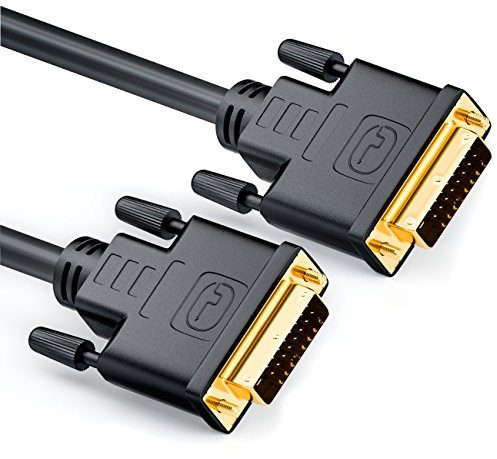 deleyCON 2m DVI zu DVI Kabel 24+1 - DVI-D Dual Link - HDTV 1080p Full-HD 3D Ready - Adapterkabel Monitorkabel mit Ferritkern - Schwarz