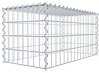 GABIONA Cestino di Pietra Gabbione Maglie rettangolari, 5 x 10 cm, profondità 40 cm, Coltivazione Cestino Typ 3, Chiusura a Spirale, con zincatura galvanica