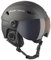 BLACK CREVICE Skihelm Silvretta I Skihelm mit Visier im Pilotenstyle I Skihelm Herren & Damen I Skihelm aus Polycarbonat I Atmungsaktiver Ski-Helm I Größenverstellbar (Carbon Schwarz, M)