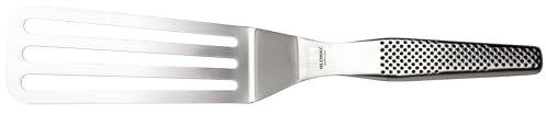 Global Flexible Slotted Spatula 13cm, Stainless Steel Kitchen Spatula for Flipping, Lifting & Draining Food
