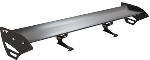 Simoni Racing SPA/1A Alettone da Tetto Mistral Spoiler Posteriore per Auto Universale, Alettone Ala Singola in Alluminio Nero