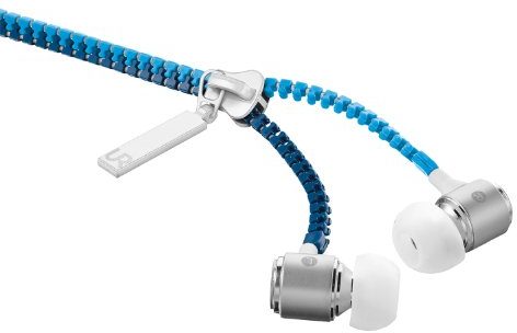 Trust Urban 19284 Cuffia Intrauricolare con Microfono, Modello Zipper, Blu