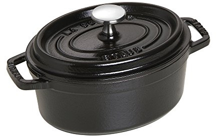 Staub Cast Iron 1-qt Oval Cocotte - Matte Black, Made in France