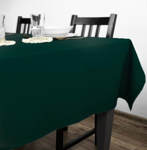 Rollmayer Tischdecke Tischtuch Tischwäsche Gastronomie Kollektion Vivid Uni einfarbig pflegeleicht waschbar 21 Farben zur Auswahl, Produkt für den täglichen Gebrauch (Flaschengrün 26, 140x300cm)