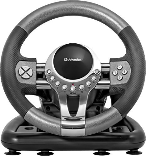 Defender Forsage GTR USB - Volante per Gaming, 12 Pulsanti, Leva di Cambio