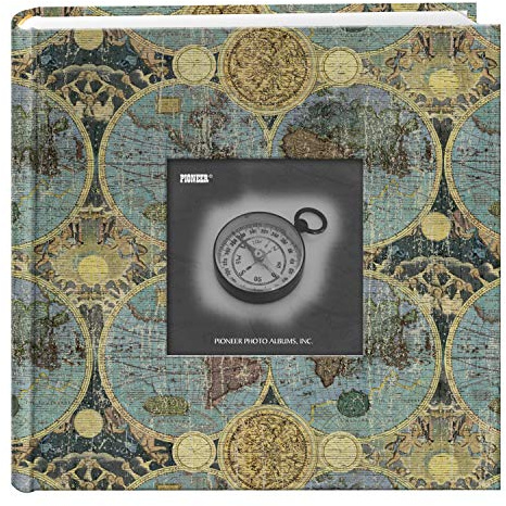 Pioneer Photo Albums DA-200MAP/G 200-Pocket Photo Album with Printed Travel Design Cover, Globes 4 x 6 Inch