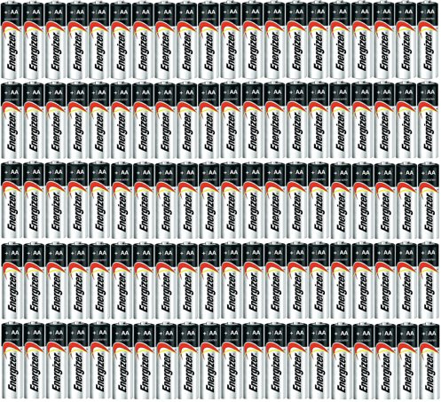 Energizer AA Max Alkaline E91 Batteries Made in USA - Expiration 12/2024 or Later - 100 Count