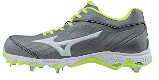 Mizuno Women's 9-Spike Advanced Sweep 3 Softball Shoe, Grey/White, 12 D US