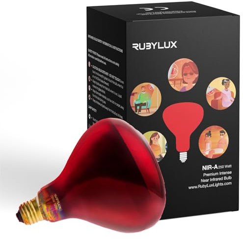 RubyLux NIR-A Near Infrared Bulb Grade A - 250W Red 1 Count