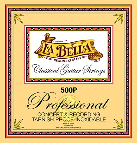 La Bella 500P Professional Concert & Recording Tarnish Proof-Inoxidable Medium Classical Guitar Strings 29-43
