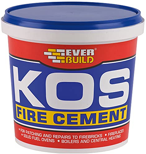 Everbuild KOS Fire Cement Cartridge – Ready to Use – Resistant to Temperatures Up To 1250˚C – Black – 1kg