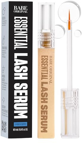 Babe Original Eyelash Serum for Natural, Fuller & Longer Looking Eyelashes - Lash Serum Hydrates Lashes for Lash, Brow & Lash Extensions - 4mL