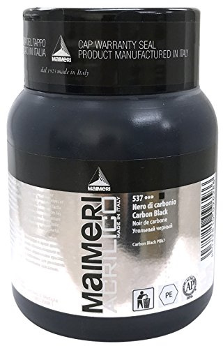 Maimeri ACRILICO 500 ml Fine Artist Acrylic Paint, Carbon Black