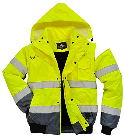 Portwest C465 Hi-Vis 3-in-1 Contrast Bomber Jacket Yellow/Navy, 5X-Large