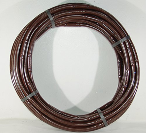 TUBO FORATO DA 16 MM PER IRRIGAZIONE ALA GOCCIOLANTE AUTOCOMPENSANTE DA 25 MT COMPLETO DI RACCORDO AL RUBINETTO COLORE MARRONE