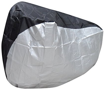 ATCG Bike Cover 190T Nylon Waterproof Bicycle Cover for Mountain Bike, Road Bike Outdoor Storage, L (Silver with Black Top)