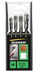 JUEGO DUO 8 BROCAS MADERA 3 PUNTAS PRO