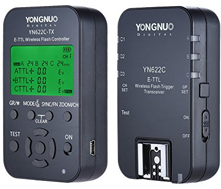 YONGNUO YN622C-KIT Wireless Remote Control 100M E-TTL Flash Trigger Transceiver Pair Kit for Canon EOS Series DSLRs