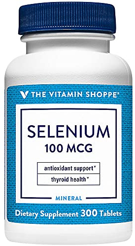The Vitamin Shoppe Selenium 100MCG - Antioxidant Protection, Thyroid Health & Immune Support, Essential Mineral (300 Tablets)