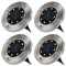 Nexos Trading Solar Bodenstrahler 4er Set mit 8 LED weiß aus Edelstahl Einbauleuchte 12 cm Wegbeleuchtung Wegmarkierung Gartenbeleuchtung Gehweg Treppenlicht