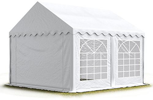Carpa para Fiestas Carpa de Fiesta 4x4 m Carpa de pabellón de jardín Lona PVC 700 N en Blanco Impermeable