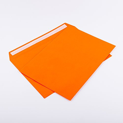 Briefumschläge DIN C5 162 x 229 mm orange 120g/m² ohne Fenster haftklebend (Artikel: 305A) (100)