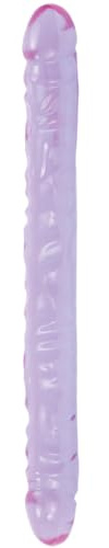 Doc Johnson Crystal Jellies - Double Dong -18 Inch - 1.8 Inches Wide - Double Sided Dildo - Proudly Made In America - Purple