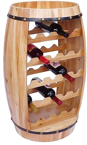 DanDiBo Weinregal Holz Stehend Weinfass 0370 Fass 80 cm Flaschenregal Flaschenständer Flaschenhalter Natur Bar Weinbar