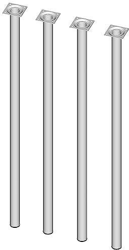 DIY Element System Möbelfuß rund – Stahlrohrfuß, ideal als Tischbein für die Gestaltung individueller Möbelstücke – Ø 30 mm, Länge 800 mm, Weiß