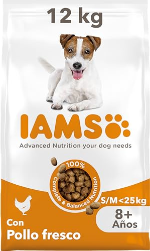 IAMS Senior Small Medium Complete Dry Dog Food Chicken 12kg - With DentalCare System