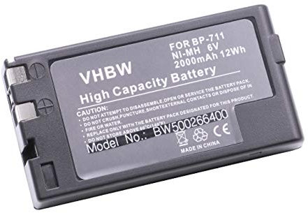 vhbw Batterie Remplacement pour Canon BP-E818, BP-E77KE, BP-E77, BP-E722 pour caméra vidéo caméscope (2000mAh, 6V, NiMH)