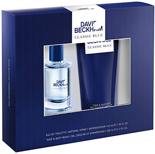 David Beckham Gift Set for Men Classic Blue Eau De Toilette and Shower Gel, 40/200ml