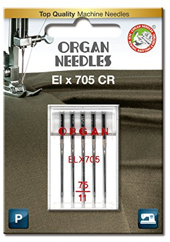 Organ Needles # 75/11 ELx705 Serger x 5 Needles, Silber