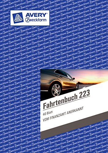 Avery Zweckform 223 Fahrtenbuch, DIN A5, steuerlicher km-Nachweis, 40 Blatt, weiß (4er Pack)