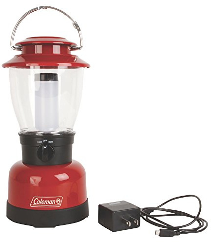 Coleman Classic Rechargeable 400 Lumens LED Lantern, Water-Resistant Lantern with USB Charging Port & Carry Handle, Great for Camping, Power Outage, Emergencies, & Home Use