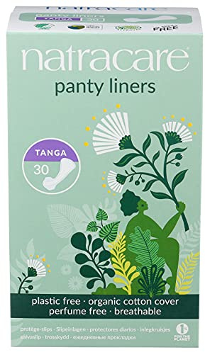 Natracare Natural Tanga Panty Liners for Thongs with Organic Cotton Cover | 1 Pack of 30 Liners