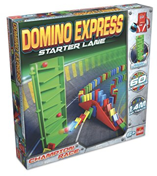 Domino Express Starter Lane, Konstruktionsspielzeug ab 6 Jahren, Domino Spiel mit Dominosteinen für Kinder, Geeignet als Geschenk für Jungen und Mädchen