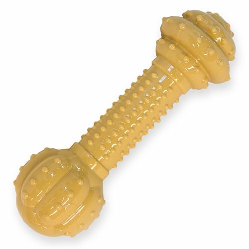 Nylabone Barbell Bone Power Chew Toy for Dogs, Dog Toys for Aggressive Chewers, Peanut Butter Flavor, Large - Up to 50 lbs, 1 Count