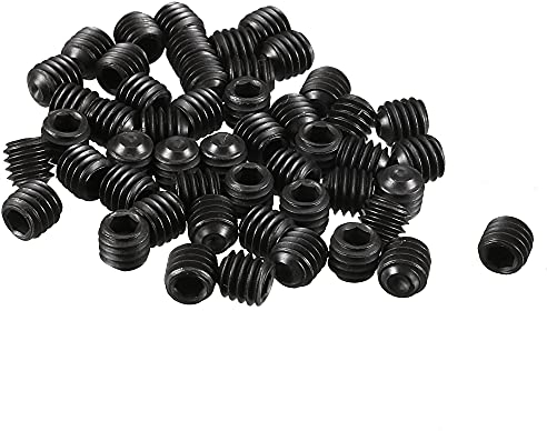 sourcing map 50Stk schwarz M4 x 4mm Legierung Stahl Madenschraube Wurmschraube Gewindestift DE de