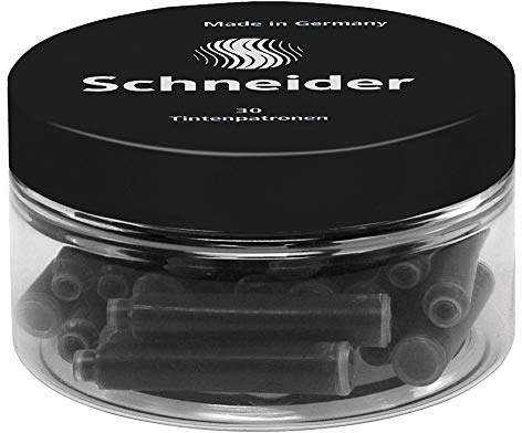 Schneider 6701 Schreibgeräte Tintenpatrone Standard für Füllhalter, schwarz, 30er Runddose