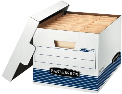 Bankers Box 20-Pack Medium Duty File Storage Boxes with Lids, FastFold Assembly, Letter/Legal, STOR, (0076315)