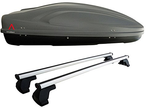 G3 FO38H12+AZ03060015 - DACHBOX All-TIME 400 + DACHTRÄGER AUS Aluminium Modell Pacific FÜR Fahrzeuge OHNE RELING