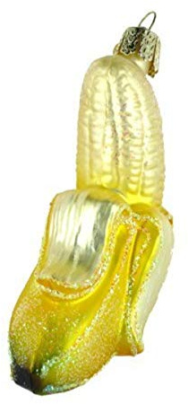 Old World Christmas Fruit Selection Glass Blown Ornaments for Christmas Tree Peeled Banana 4 Inches