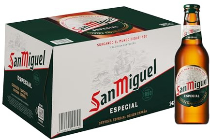 San Miguel Especial, Cerveza Lager Premium, Pack 24 Botellines x 25cl