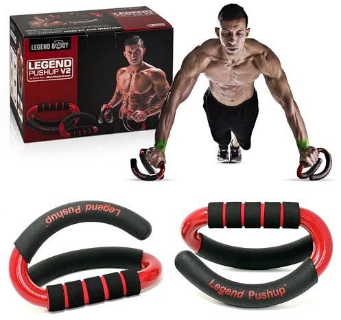 Legend Pushup – Advanced Push-Up Bars to Eliminate Wrist Pain, Generate More Muscle Growth, Deliver Faster Results, and Prevent Plateaus – Rocking Handle Design for Natural Movement and Effective Workouts